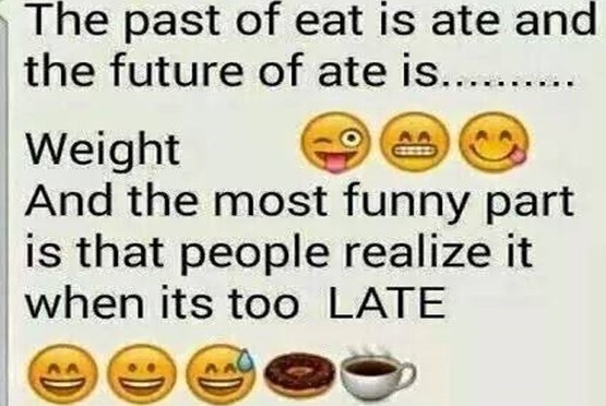 Past of eat is I ate too much and the future - What?