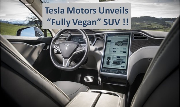 Tesla Motors unveils 'Fully Vegan' SUV