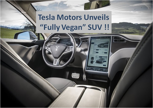 Tesla Motors unveils 'Fully Vegan' SUV