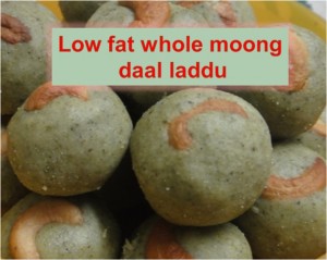 LOW FAT WHOLE MOONG DAAL LADDU FOR SHIVARATRI