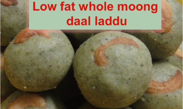 LOW FAT WHOLE MOONG DAAL LADDU FOR SHIVARATRI