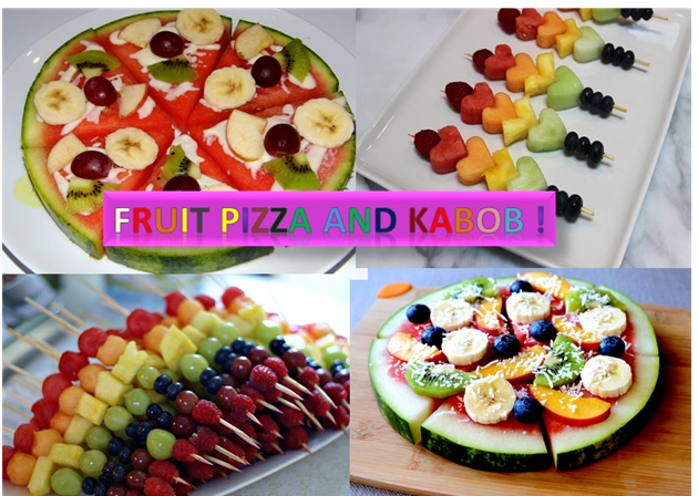 Fruit Pizza and Fruit Kabob and Dip