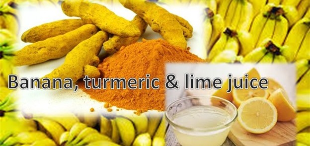 Banana, Turmeric and Lime Juice Mask