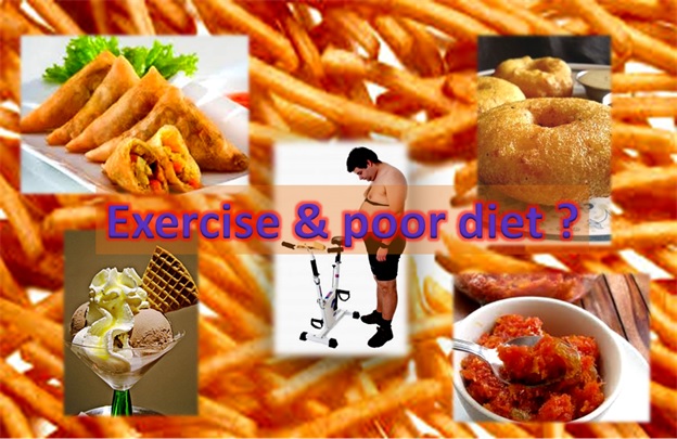 Exercise and poor diet combination