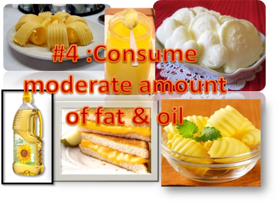 Consume Moderate Amount of Fats & Oils