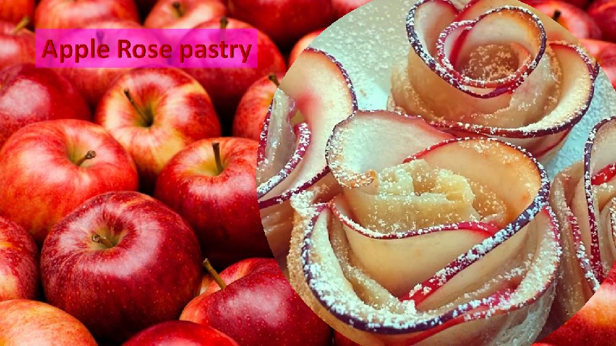 Apple rose pastry for Valentine's day