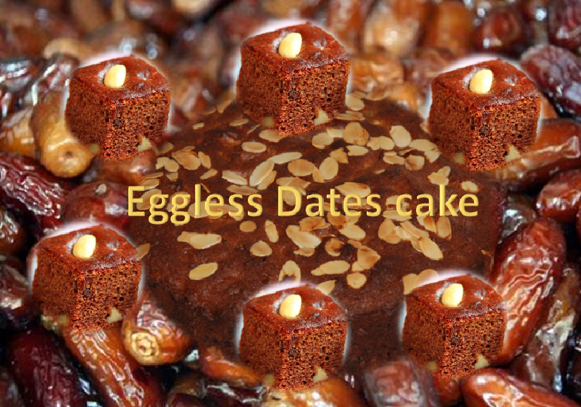 Eggless Dates cake recipe