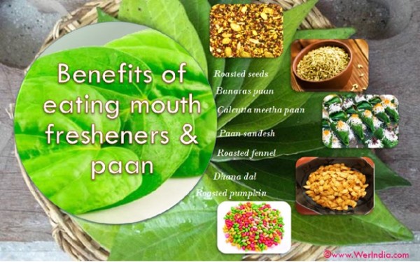 Benefits of eating Indian mouth fresheners and paan