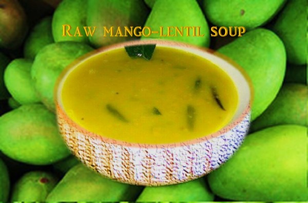 Raw Mango Lentil soup