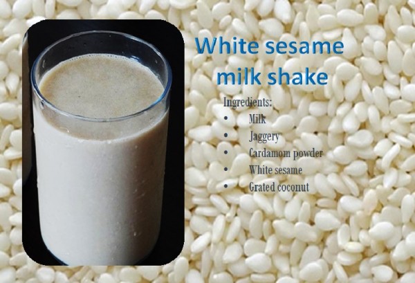 White sesame seeds milk shake