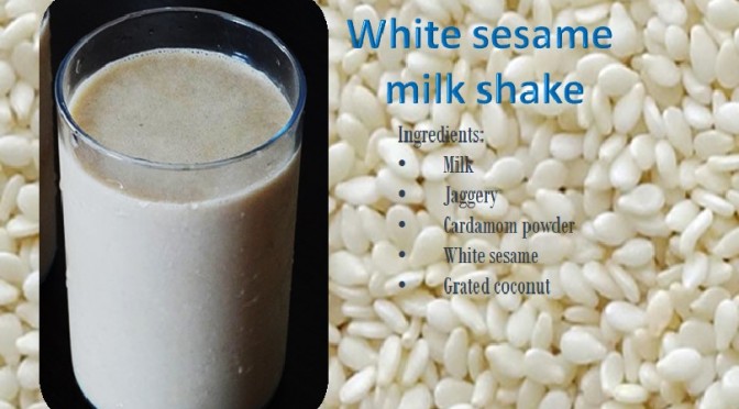 White sesame seeds milk shake