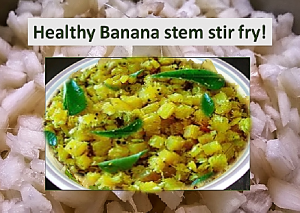 Banana stem stir fry