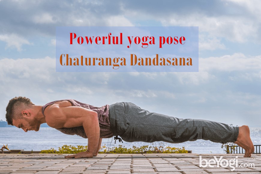 Powerful yoga pose Chaturanga Dandasana