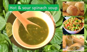 Spinach soup hot and sou