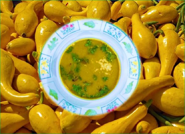 Yellow squash sweet potato soup