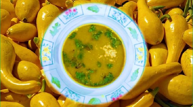 Yellow squash sweet potato soup