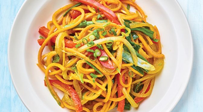 Butternut squash veggie spicy noodle