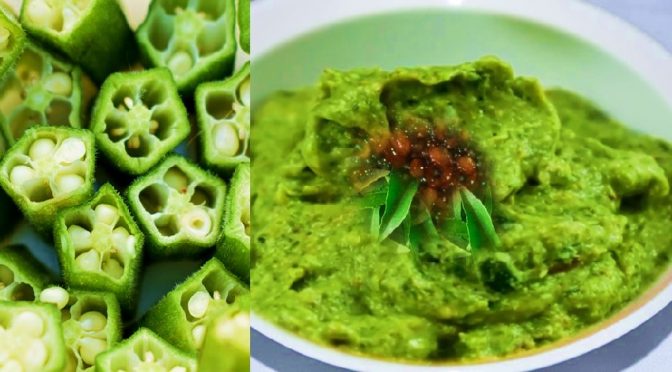 Diabetes Okra green chutney recipe