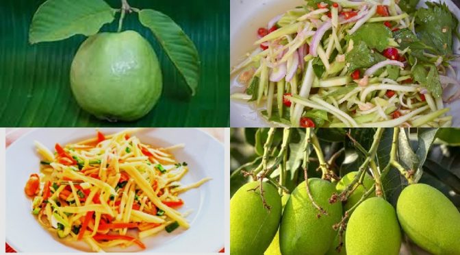 Raw guava mango salad