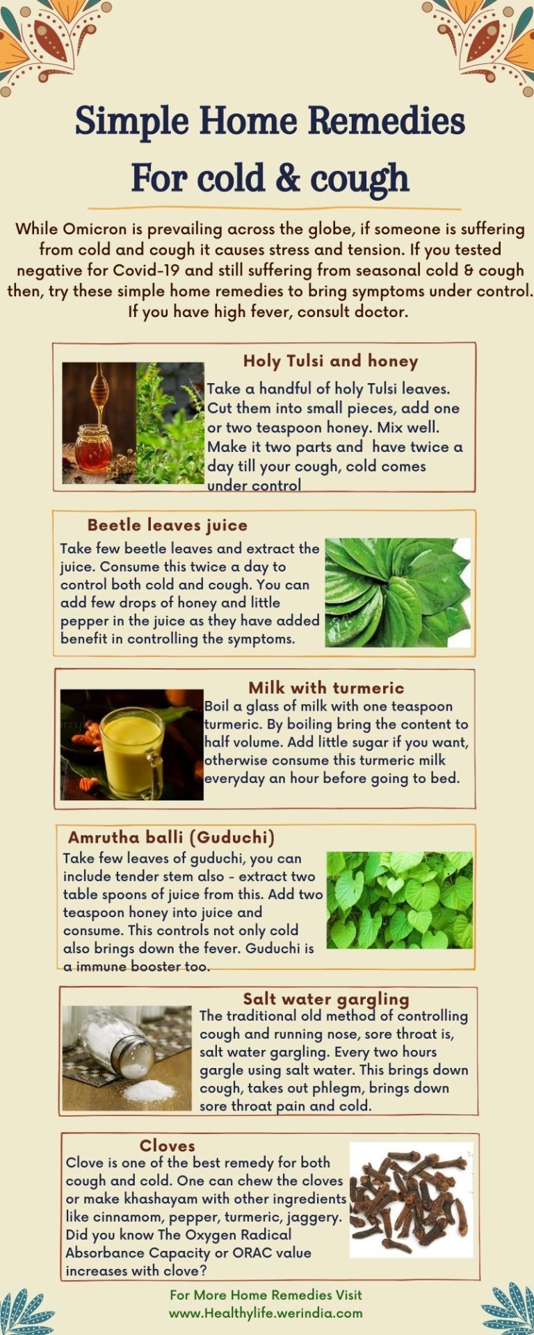 Simple Home Remedies For Cold & Cough During Omicron Pandemic