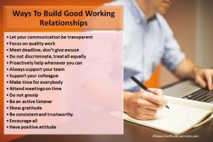 Ways To Build Good Working Relationships