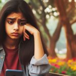 Indian teenager on smart phone