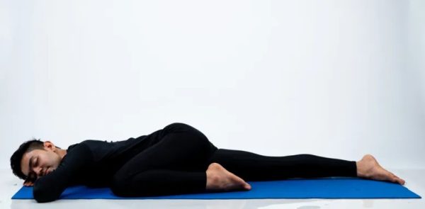 Crocodile pose for relaxation