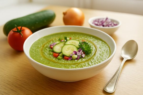 Zucchini Cucumber Tomato Soup