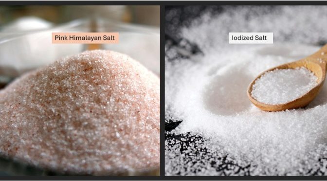 Difference between pink salt and iodized salt
