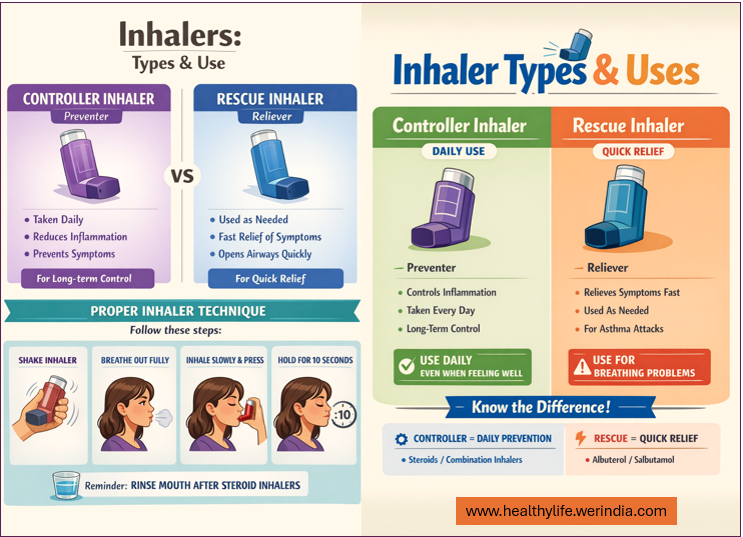 Difference Between Controller and Rescue Inhalers
