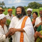 Ravishankar with Indian farmers