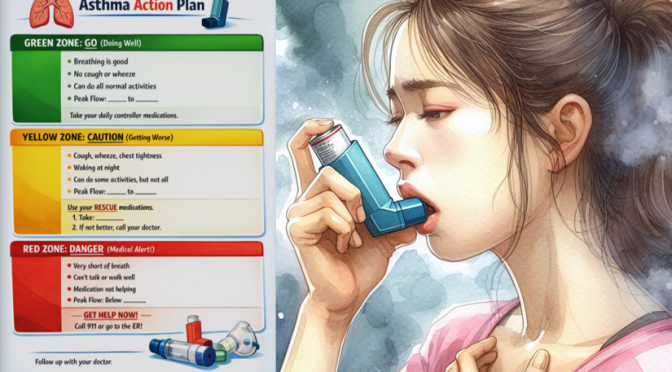 Asthma action plan, Asthma symptoms, breathing problem, lungs health, Asthma inhalers