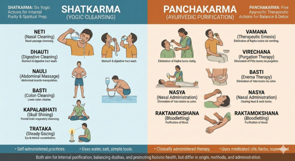 Differences Between Shatkarma And Panchakarma