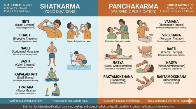 Differences Between Shatkarma And Panchakarma