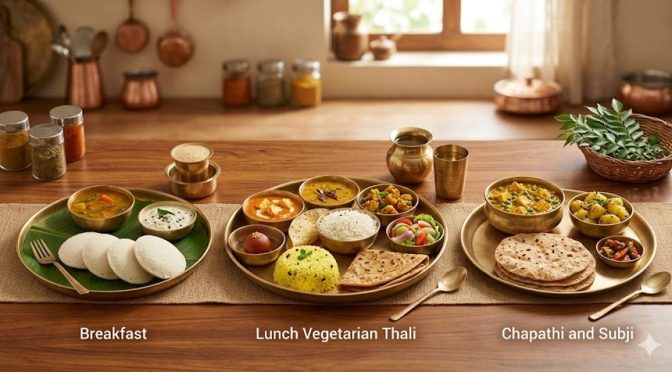 Indian vegetarian food and nutrients